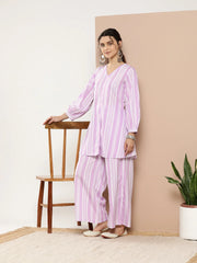Lavender Striped Crepe Co-Ords-AHTUPZ-COMBO-584-ICH