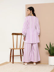 Lavender Striped Crepe Co-Ords-AHTUPZ-COMBO-584-ICH