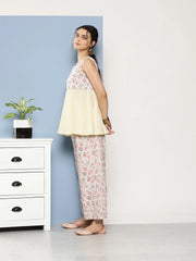 Cream & Pink Floral Print Co-Ords-AHTUPZ-COMBO-596-ICH