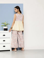 Cream & Pink Floral Print Co-Ords-AHTUPZ-COMBO-596-ICH