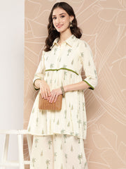 Printed Cotton Tunic with Palazzos-AHTUPZ-COMBO-651-ICH