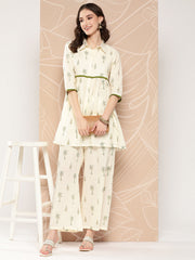 Printed Cotton Tunic with Palazzos-AHTUPZ-COMBO-651-ICH