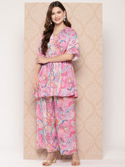 Women Printed Ethnic Tunic with Palazzos-AHTUPZ-COMBO-789-ICH