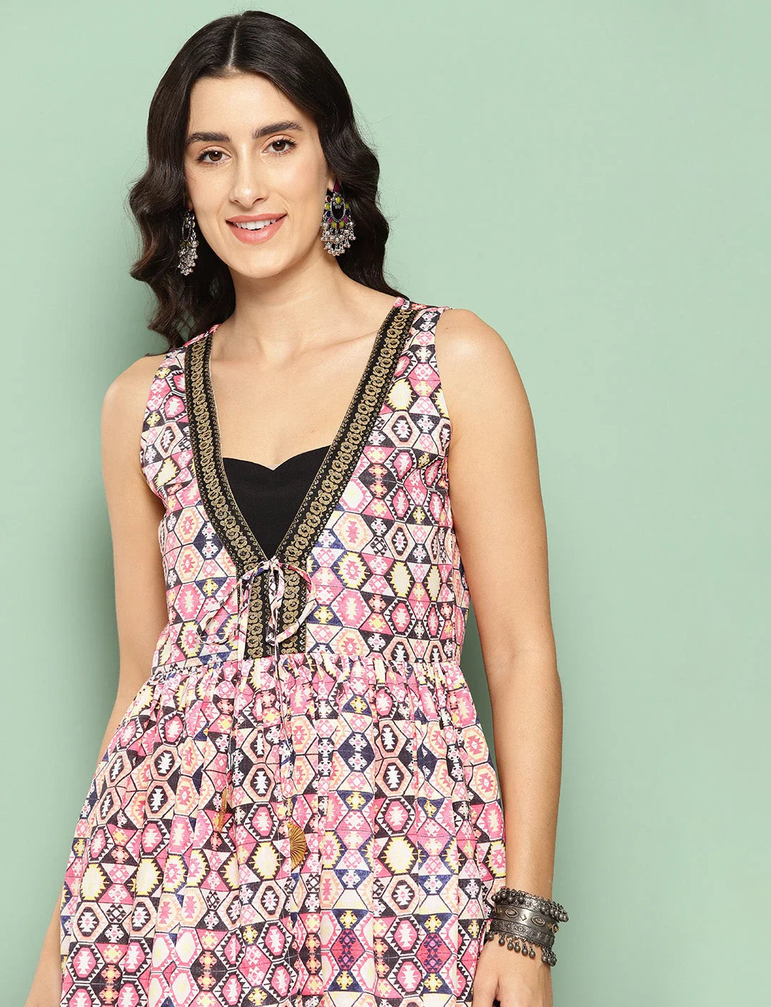 Multicolor Printed Tunic and Palazzos Set | Co-ord Sets Women