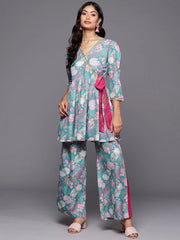Women Printed Tunic with Palazzos-AHTUPZ-COMBO-816
