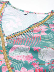 Women Printed Tunic with Palazzos-AHTUPZ-COMBO-816