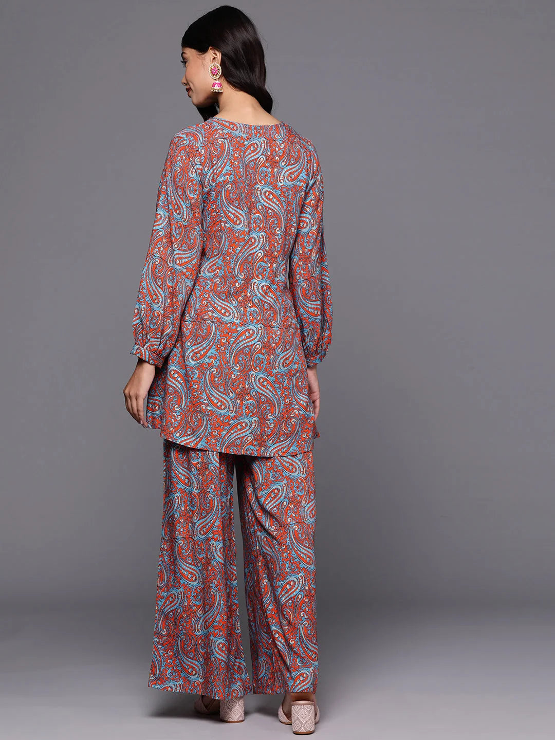 Printed Viscose Tunic Palazzo Set - Stylish Kurta Palazzo Set