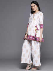 Ethnic Motifs Printed Angrakha Gotta Patti Kurti with Palazzos-AHTUPZ-COMBO-930