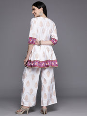 Ethnic Motifs Printed Angrakha Gotta Patti Kurti with Palazzos-AHTUPZ-COMBO-930