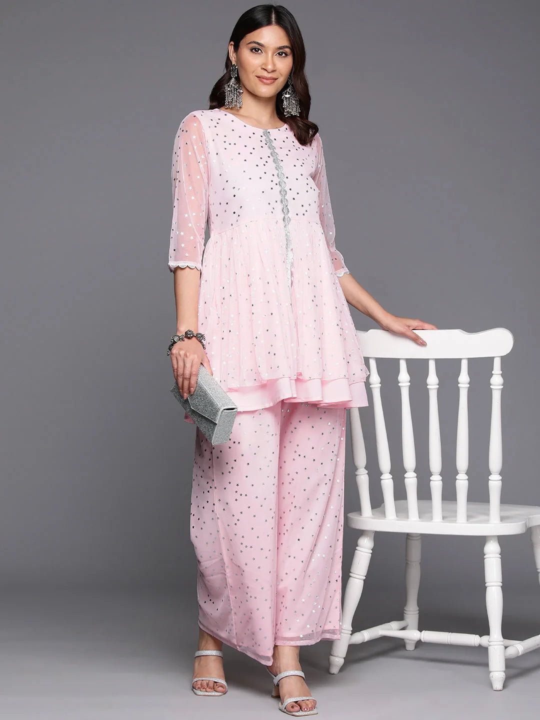 Printed Polyester Tunic & Palazzos Set | Women's Co-ord Sets