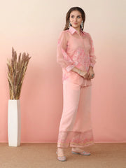 Pink Shoulder Straps Top & Palazzo With Jacket-AHTUPZTP-COMBO-929