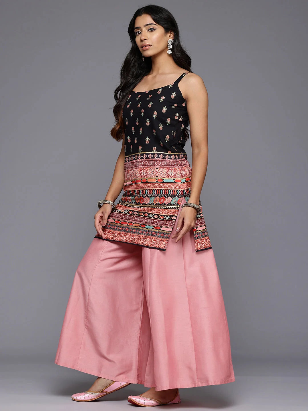 Floral Printed Tunic Top - Viscose Indian Kurta for Women