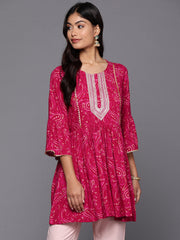 Pink Printed Ethnic Tunic-AHTURYWX-8168-EMB-OA