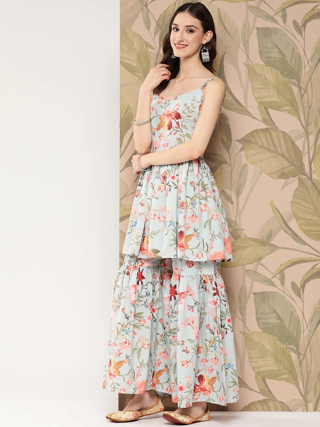 Floral Sharara Set for Women | Printed Kurti with Sharara Suits