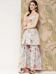 Women Floral Printed Regular Kurti with Sharara-AHTUSH-COMBO-652-ICH