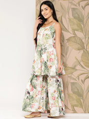 Women Floral Printed Regular Gotta Patti Kurti with Sharara-AHTUSH-COMBO-658-ICH