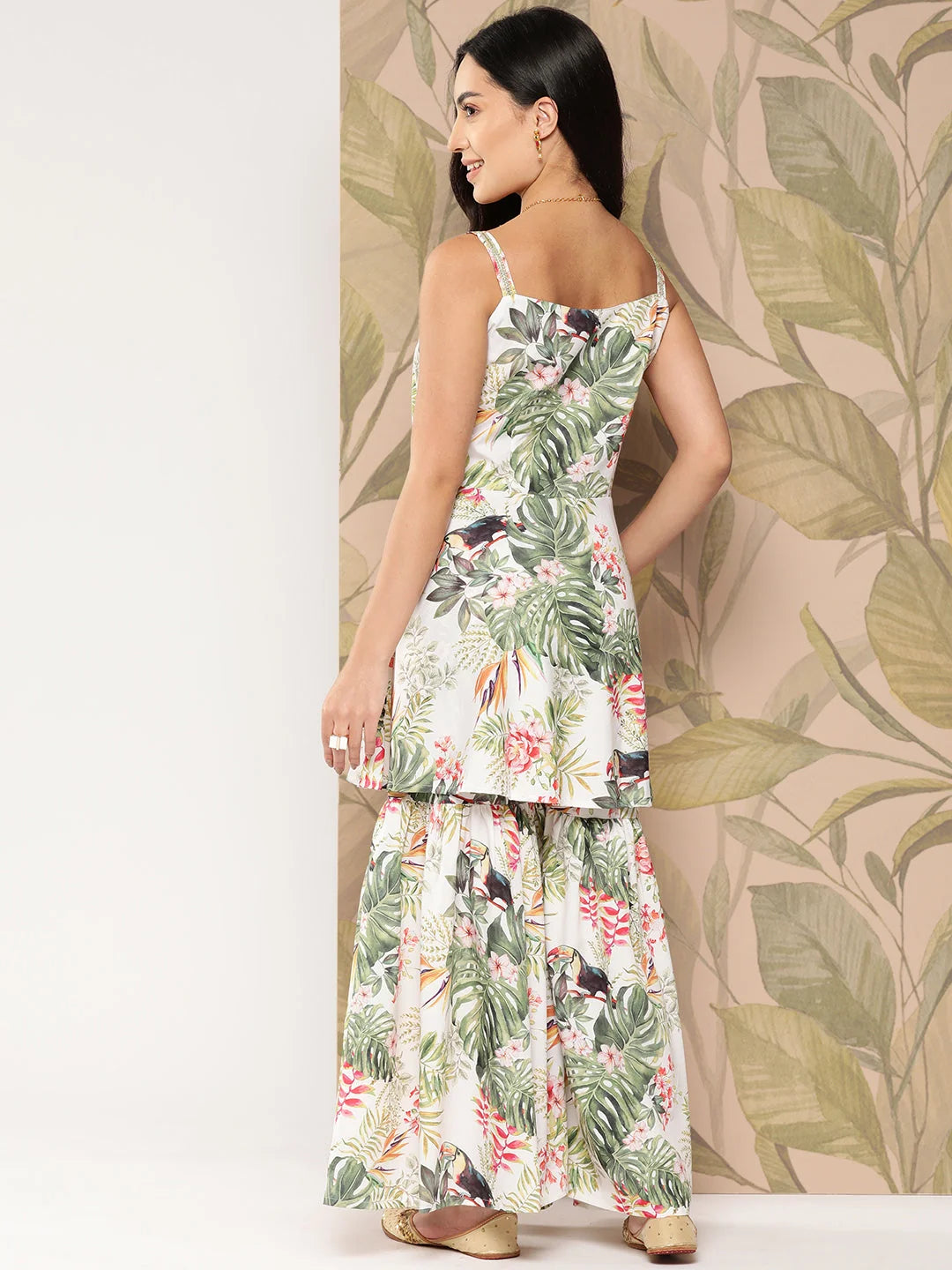 Floral Printed Kurti with Sharara | Designer Sharara Suits Online