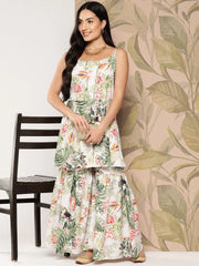 Women Floral Printed Regular Gotta Patti Kurti with Sharara-AHTUSH-COMBO-658-ICH