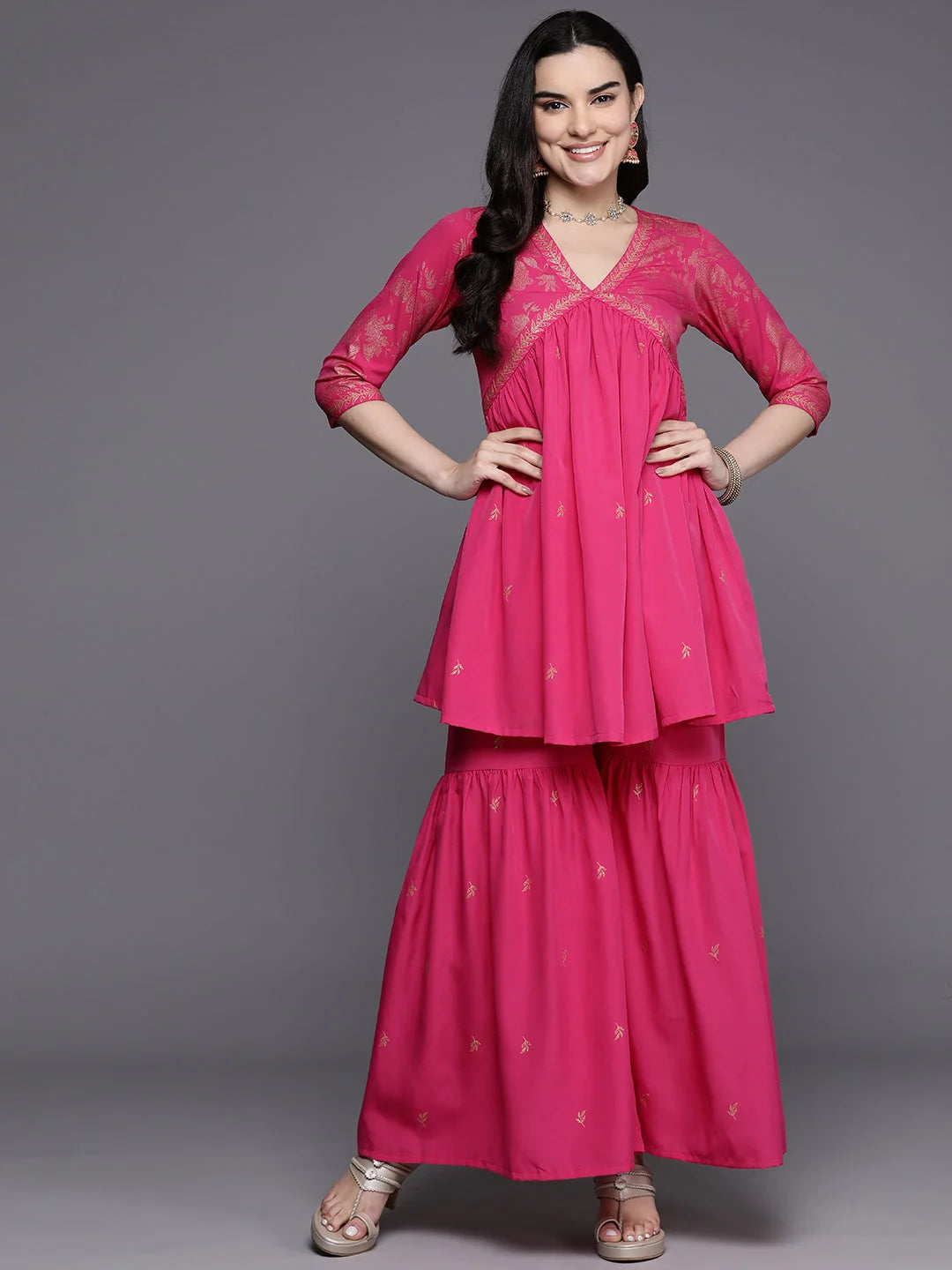 Ethnic Printed Sharara Set for Women - Designer Sharara Suits