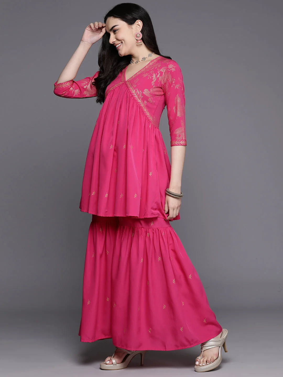 Ethnic Printed Sharara Set for Women - Designer Sharara Suits