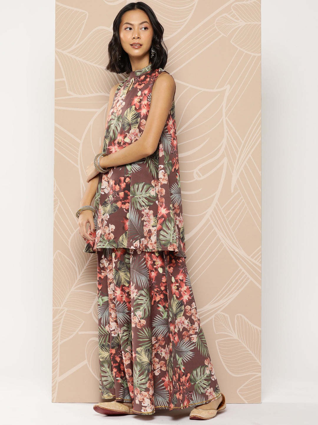 Printed Crepe Tunic & Skirt: Women's Lehenga Choli