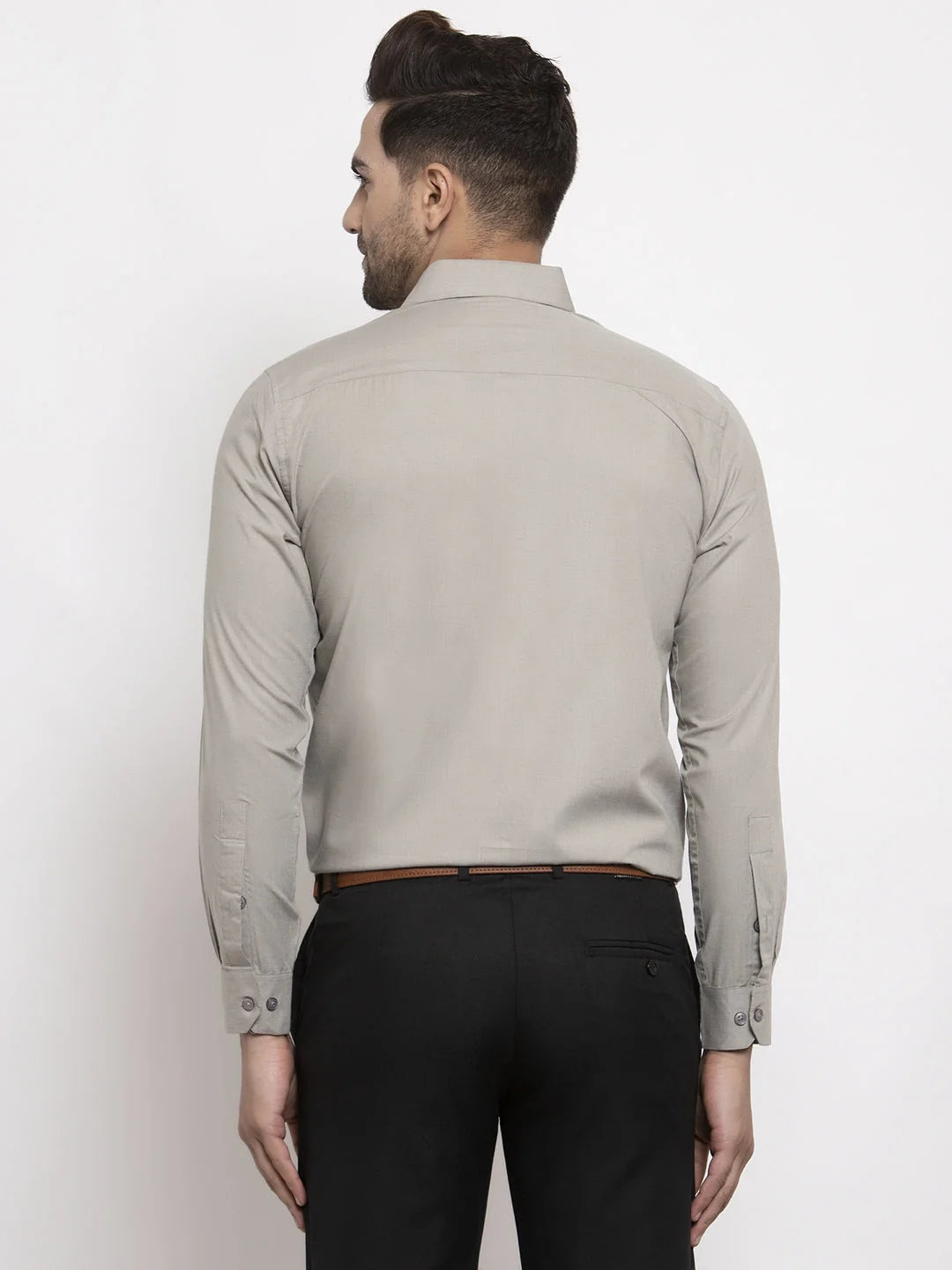 Steel Grey Cotton Mens Shirt - Indian Needle Formal Shirts