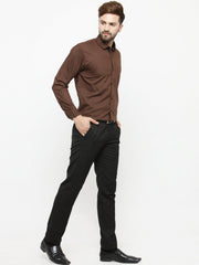 Indian Needle Coffee Formal Shirt with black detailing