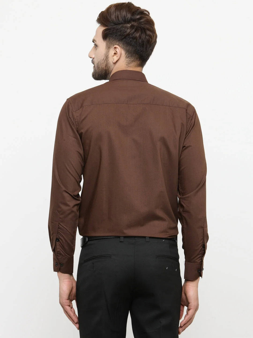 Indian Needle Coffee Formal Shirts - Cotton Mens Shirt Style