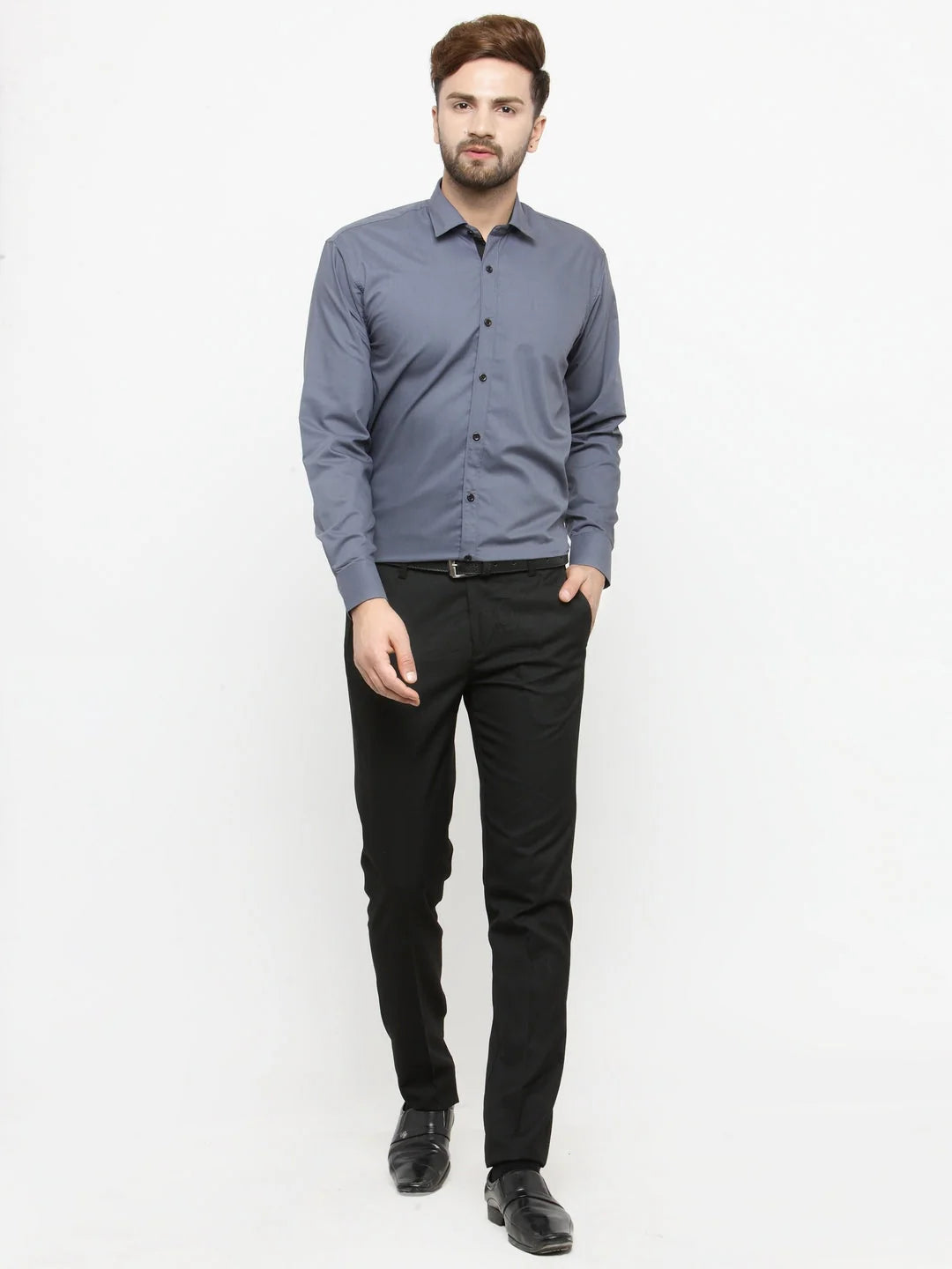 Indian Needle Grey Formal Shirts - Cotton Mens Shirt