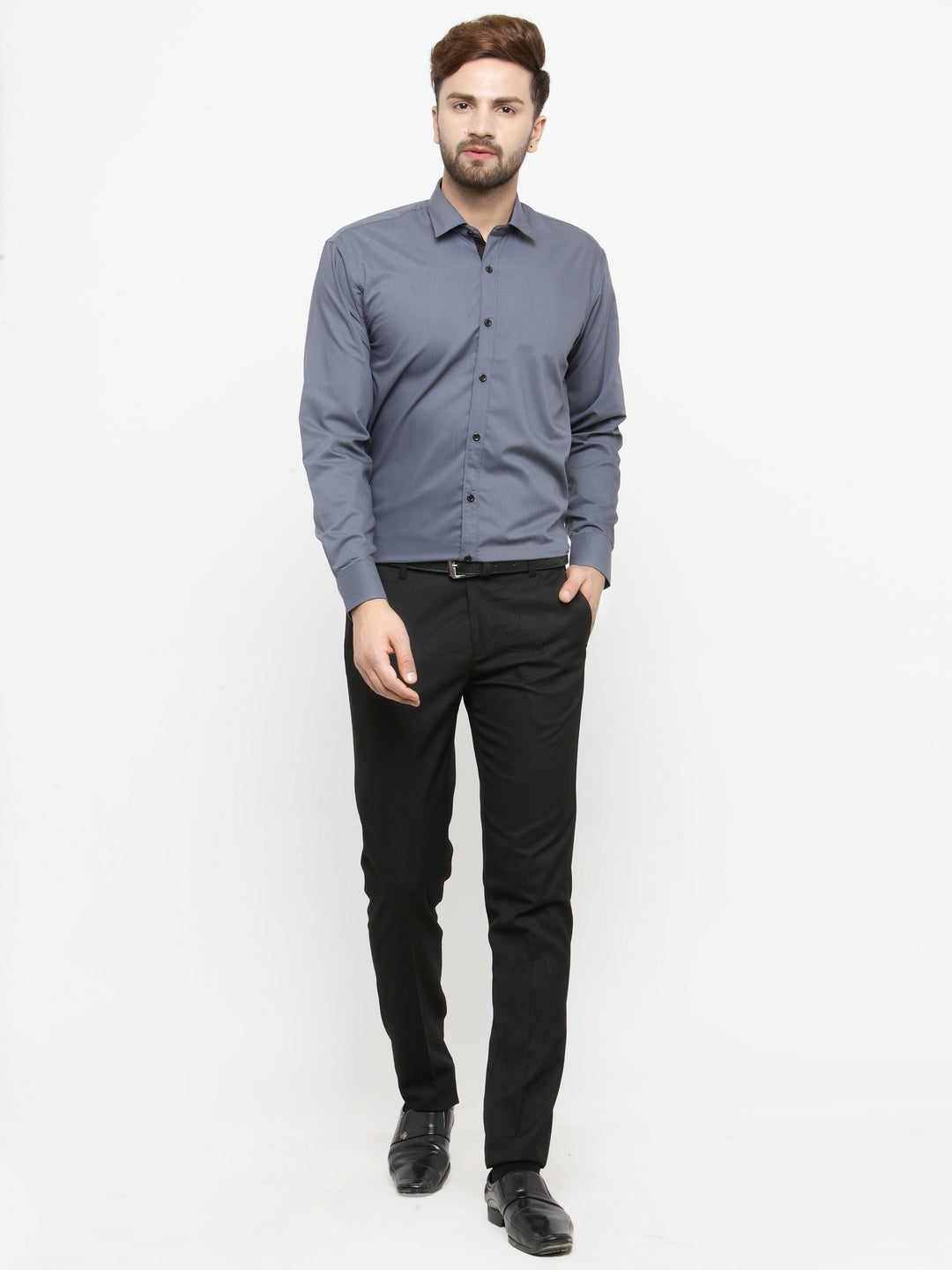 Indian Needle Grey Formal Shirts - Cotton Mens Shirt