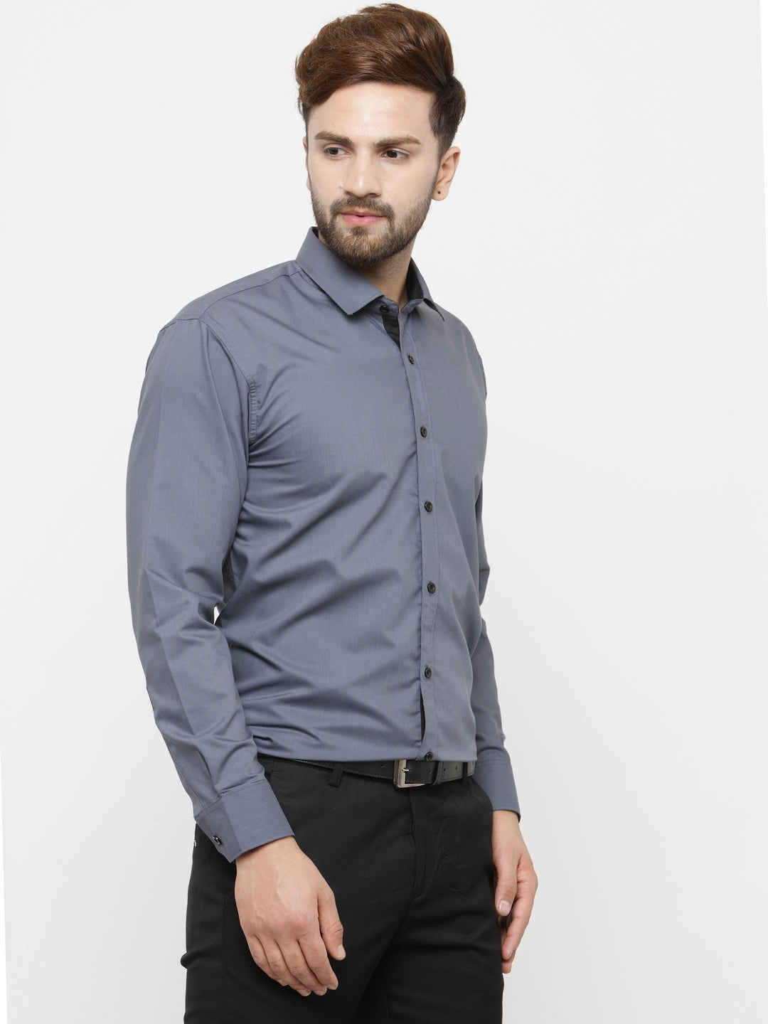Indian Needle Grey Formal Shirts - Cotton Mens Shirt