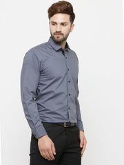 Indian Needle Grey Formal Shirt with black detailing