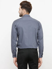 Indian Needle Grey Formal Shirt with black detailing