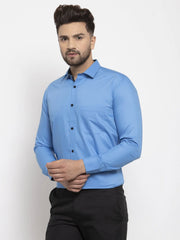 Indian Needle Light Blue Formal Shirt with black detailing