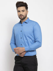Indian Needle Light Blue Formal Shirt with black detailing