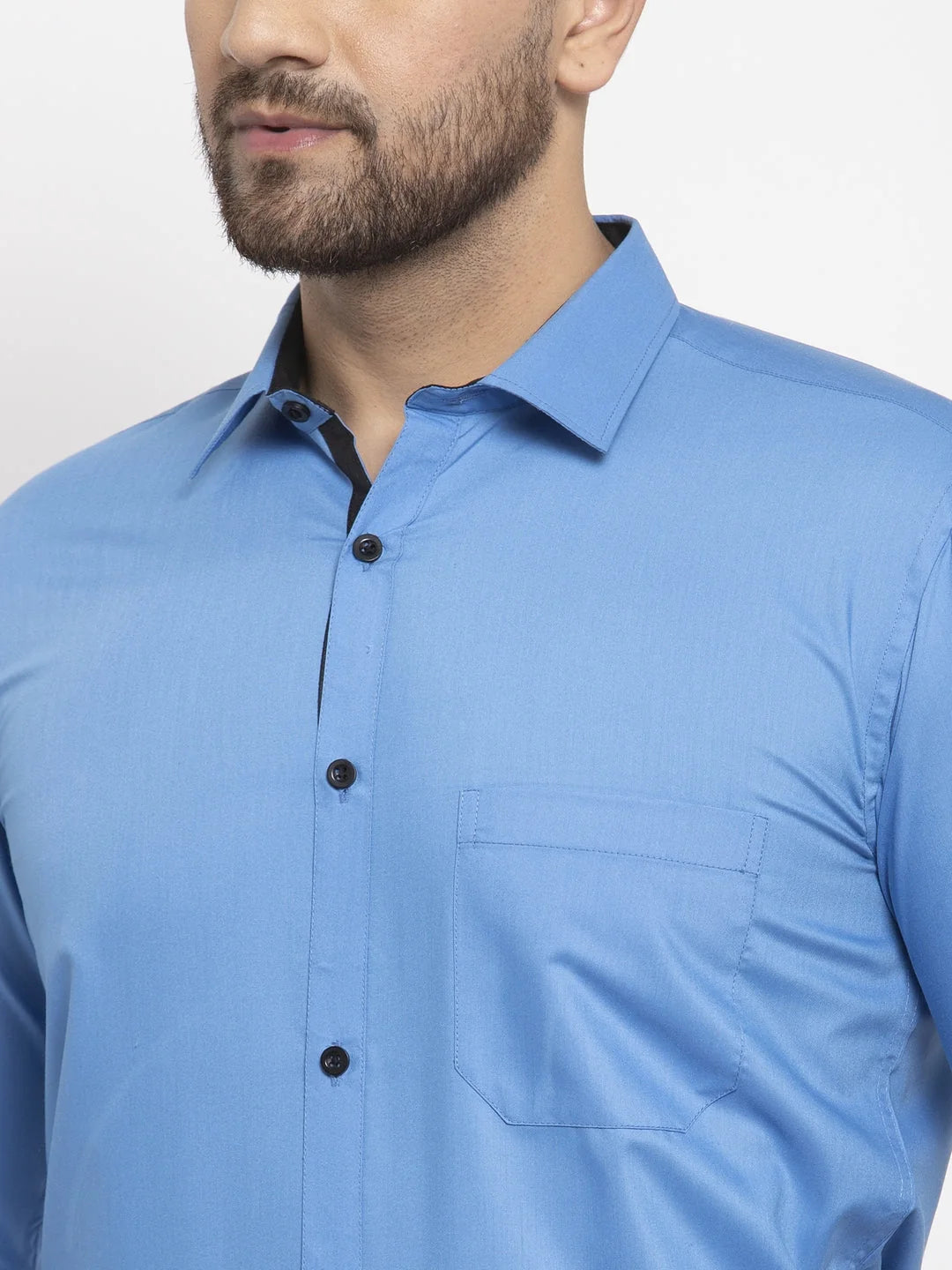 Light Blue Formal Shirts- Indian Needle Cotton Mens Shirt