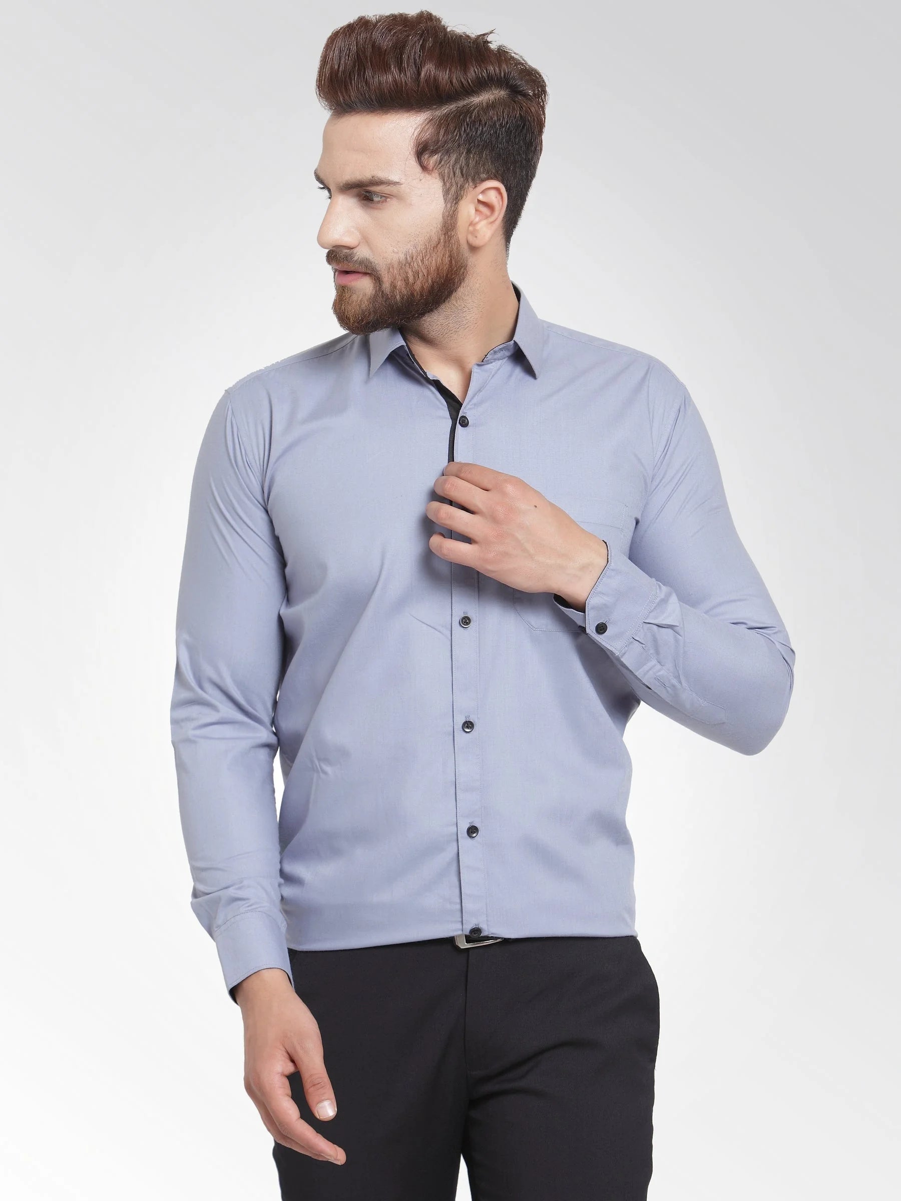 Light Grey Cotton Formal Shirts - Modern Mens Shirt Style