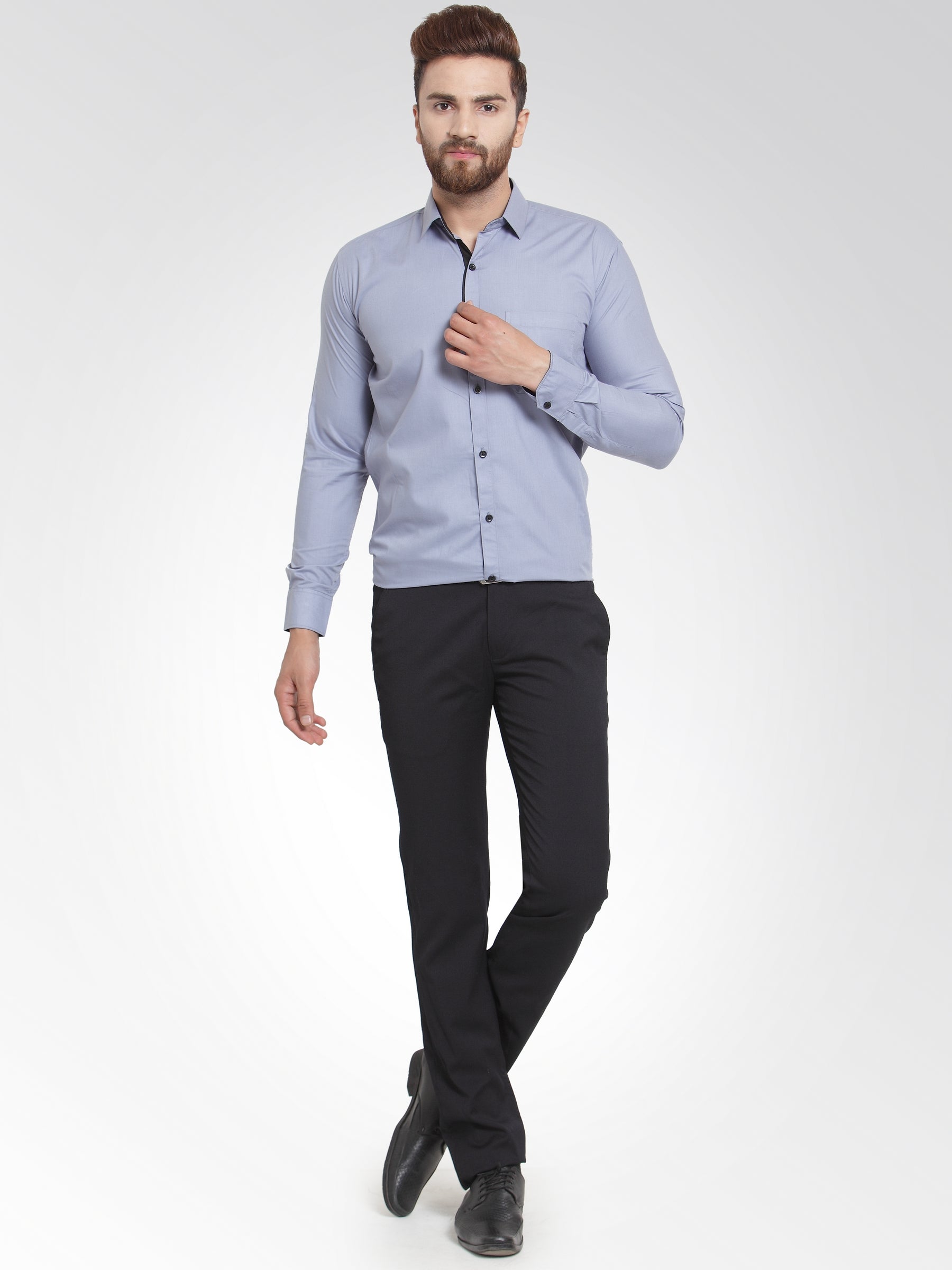 Light Grey Cotton Formal Shirts - Modern Mens Shirt Style