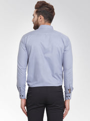 Indian Needle Light Grey Formal Shirt with black detailing