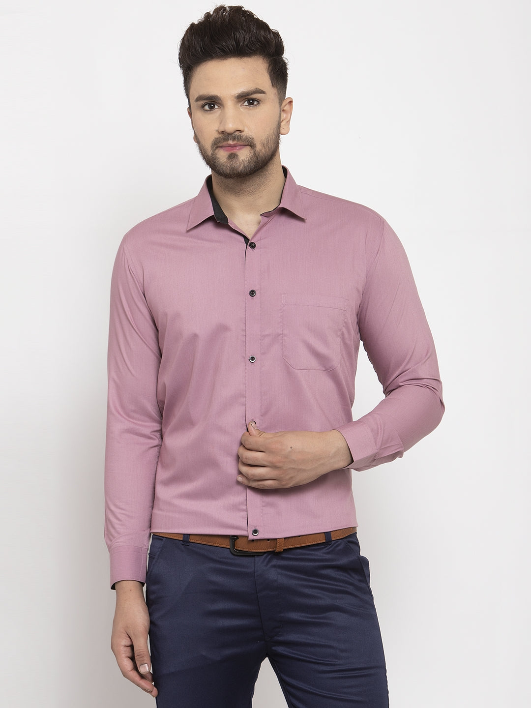 Magenta Formal Shirts - Indian Needle Cotton Shirt For Men