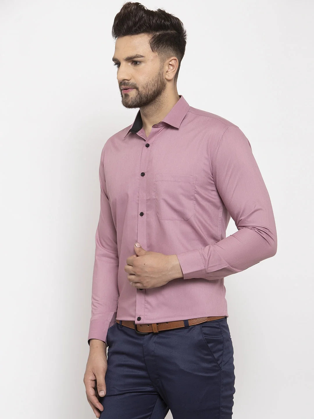 Magenta Formal Shirts - Indian Needle Cotton Shirt For Men