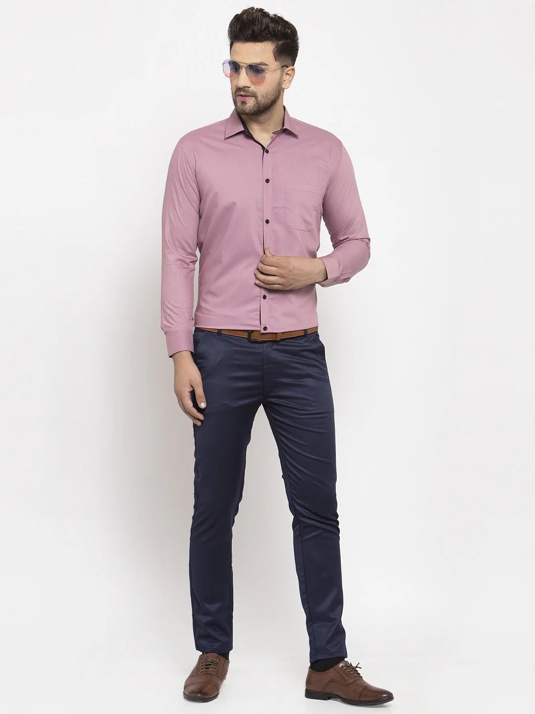 Magenta Formal Shirts - Indian Needle Cotton Shirt For Men