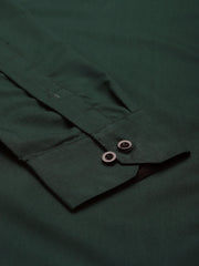 Indian Needle Olive Green Formal Shirt with black detailing