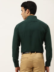 Indian Needle Olive Green Formal Shirt with black detailing