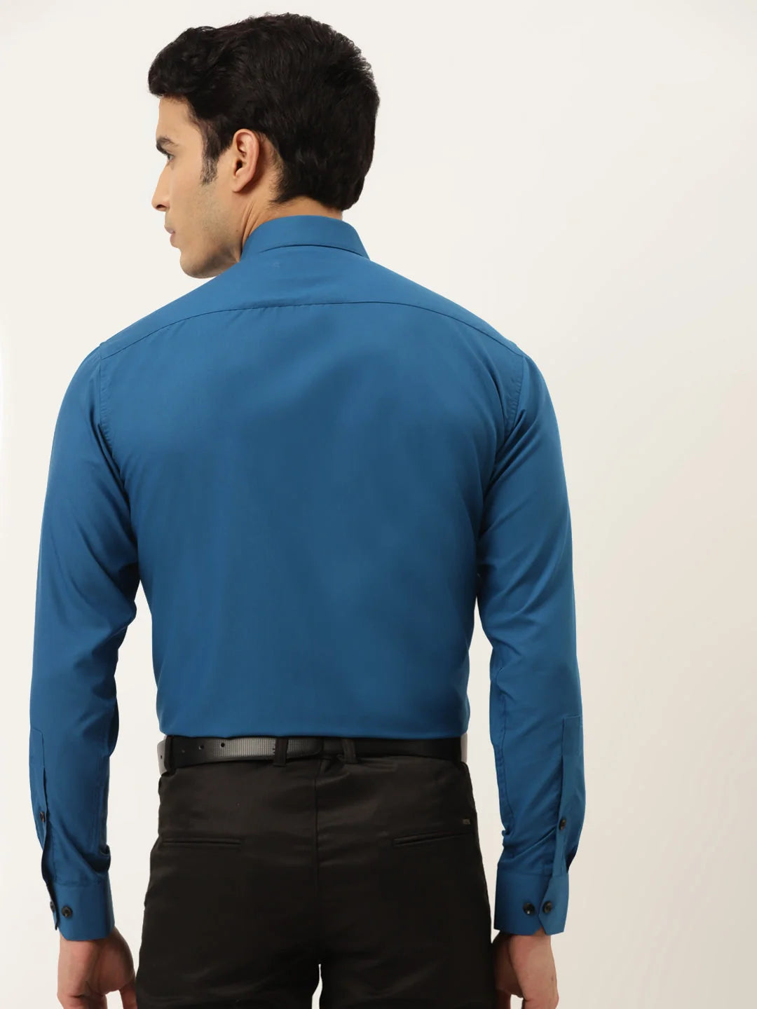 Peacock Green Formal Shirt - Indian Needle Cotton Mens Shirt