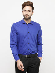 Indian Needle Royal Blue Formal Shirt with black detailing