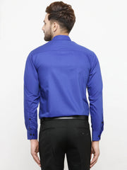 Indian Needle Royal Blue Formal Shirt with black detailing