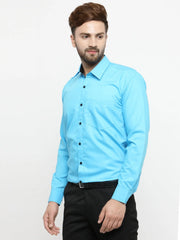 Indian Needle Sky Blue Formal Shirt with black detailing