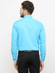 Indian Needle Sky Blue Formal Shirt with black detailing