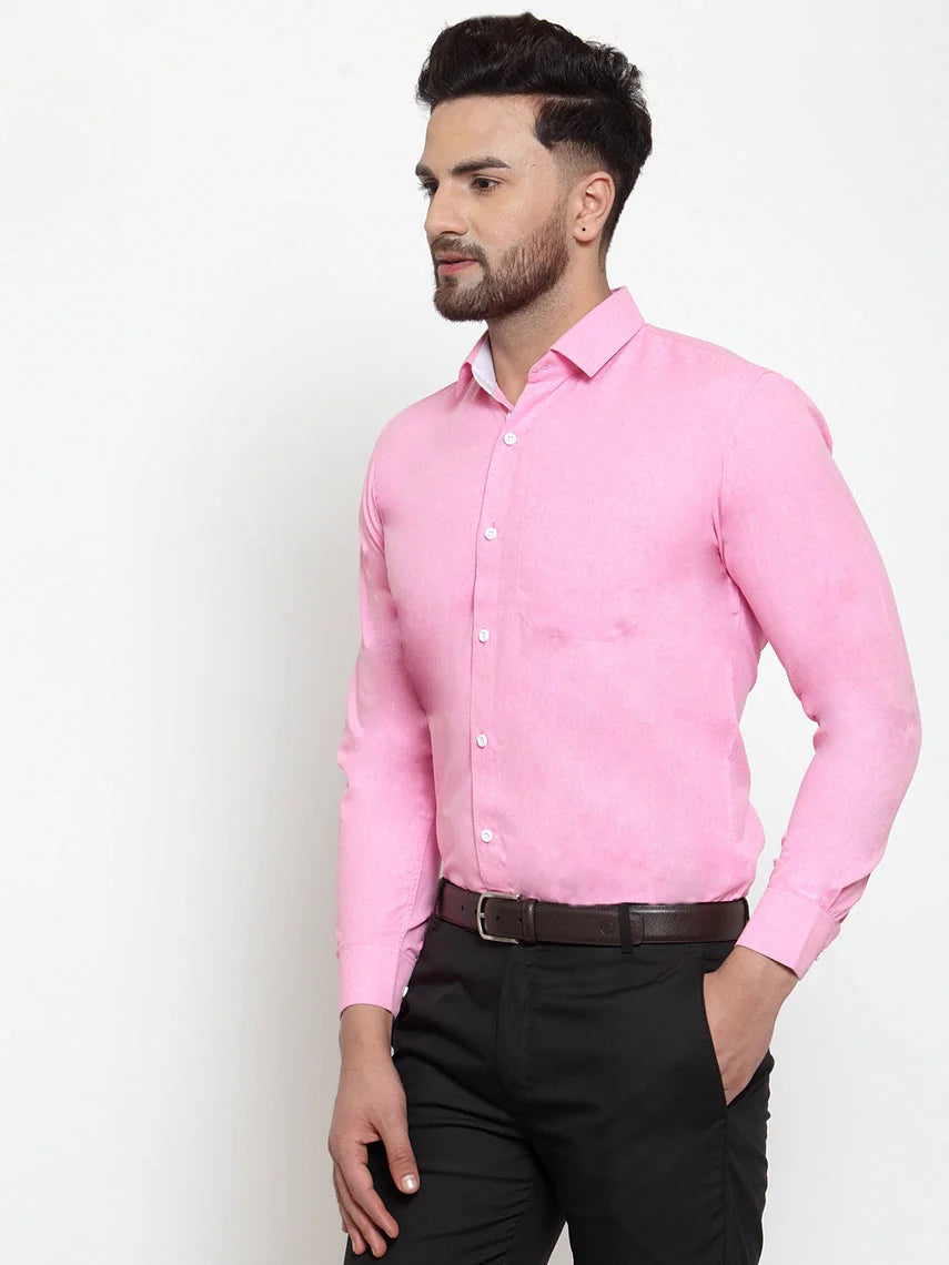 Indian Needle Pink Formal Shirt - Mens Cotton Shirt